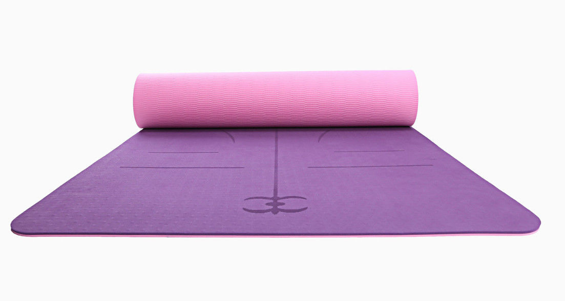 Tapis antidérapant tapis qui respecte l'environnement et insipide de 6mm de yoga de bande de forme physique et de séance d'entraînement avec le système d'alignement de corps pour le yoga, Pilates fournisseur